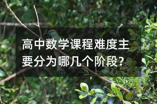 高中数学课程难度主要分为哪几个阶段?