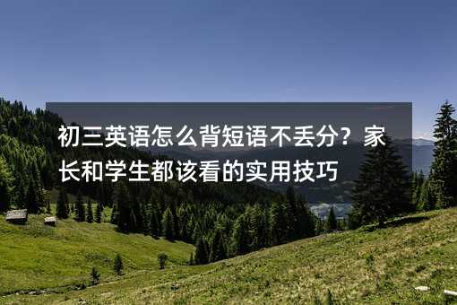 初三英语怎么背短语不丢分?家长和学生都该看的实用技巧