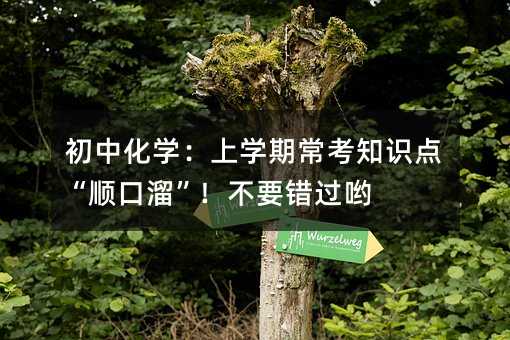 初中化学:上学期常考知识点“顺口溜”!不要错过哟