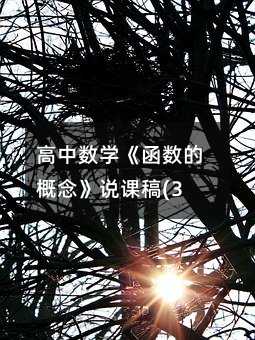 高中数学《函数的概念》说课稿(3)