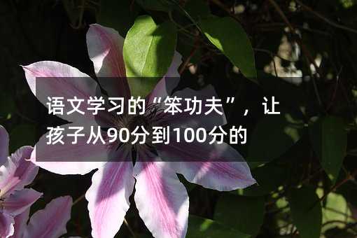 语文学习的“笨功夫”,让孩子从90分到100分的秘密