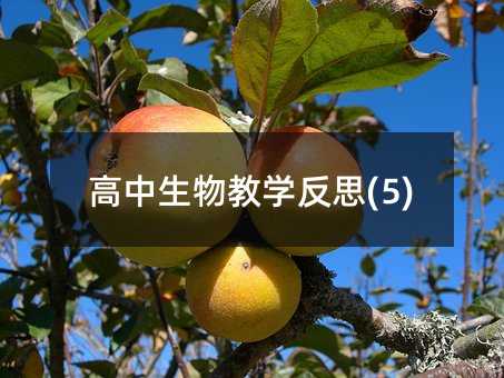 高中生物教学反思(5)