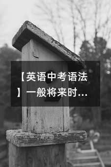 【英语中考语法】一般将来时精讲+精练+答案