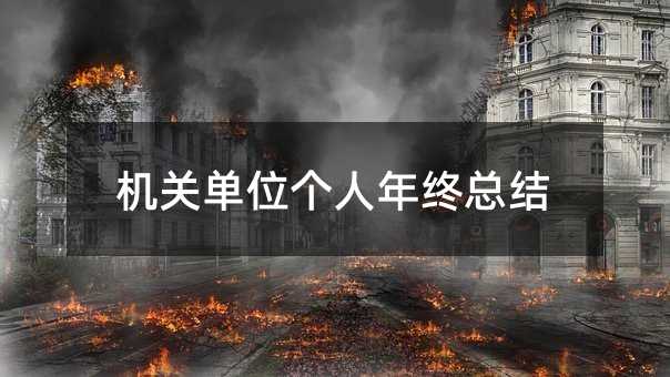 机关单位个人年终总结
