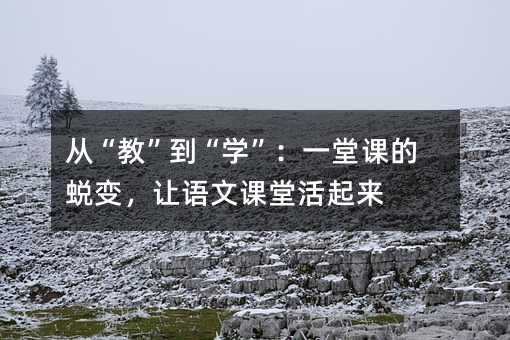 从“教”到“学”:一堂课的蜕变,让语文课堂活起来